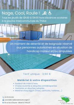 Nouveau : Nage, Cool, Roule ! Un créneau réservé aux personnes autonomes en situation de handicap...