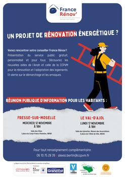 Réunion publique France Rénov’ : des conseils pour vos projets de rénovation énergétique