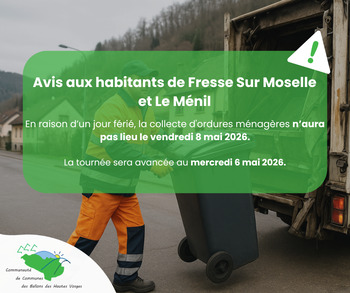 MODIFICATION COLLECTE - Commune Fresse sur Moselle / Commune Le Ménil 