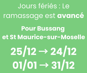 Important : modification exceptionnelle des jours de collecte...